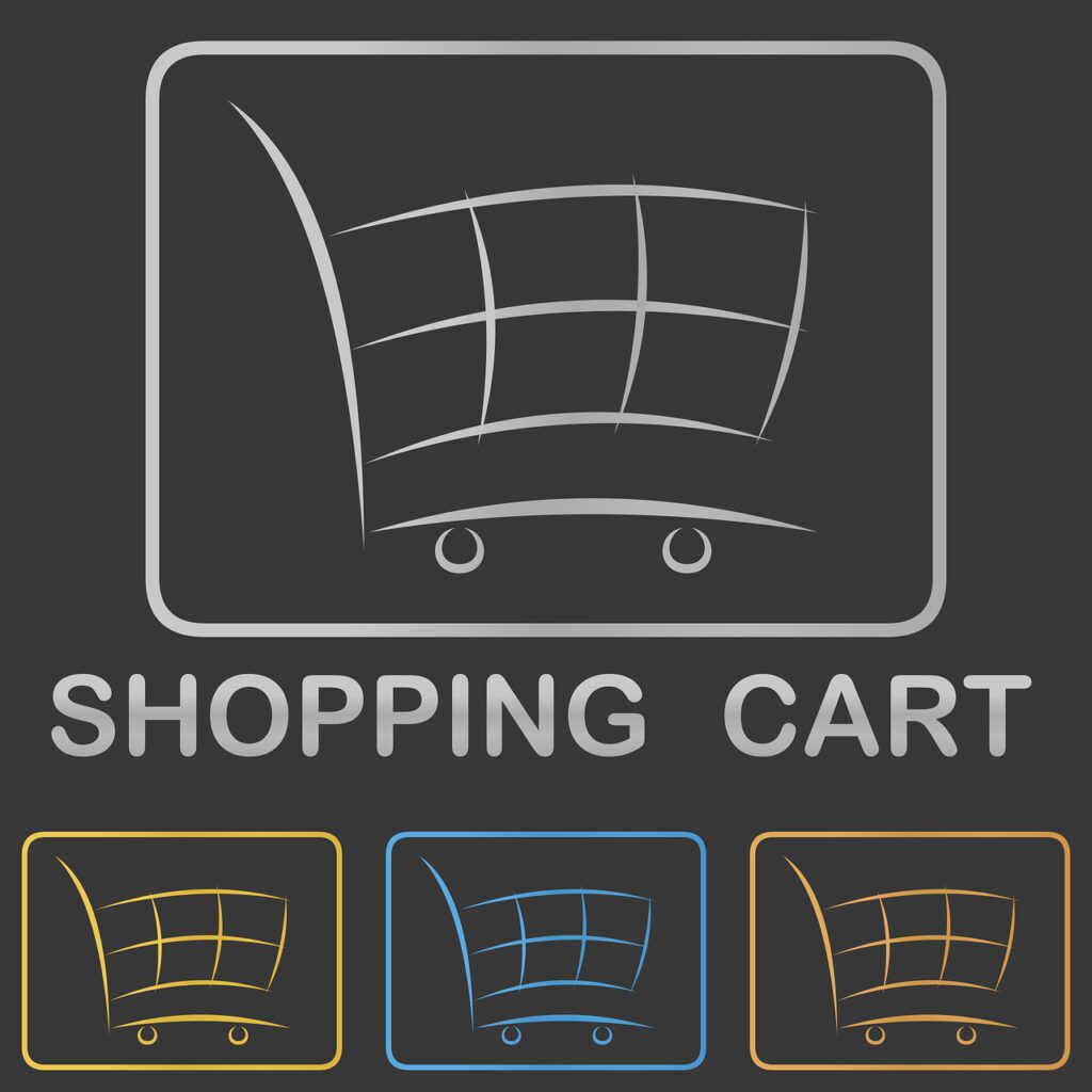 shopping cart, icon, logo