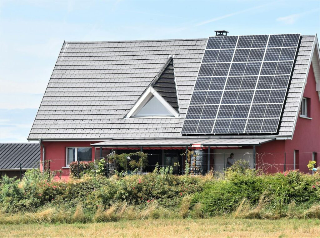 Solceller på et hus